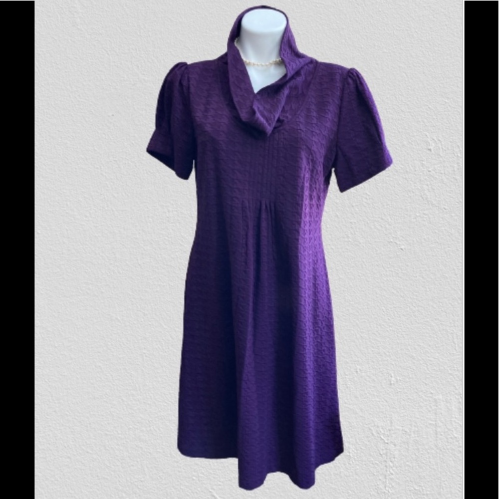 J. HOWARD Purple, Short Sleeve Cowl Neck Dress Sz. 14